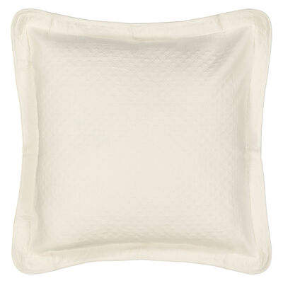 Historic Charleston King Charles European Cotton Matelasse Decorative Pillow Sham, Ivory